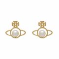 Womens Gold/Cream Rose Otavia Orb Small Earrings 47222 by Vivienne Westwood from Hurleys