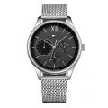Mens Silver/Black Damon Mesh Watch 44211 by Tommy Hilfiger from Hurleys