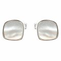 Mens Silver/White Trian Precious Stone Cufflinks 40238 by Ted Baker from Hurleys