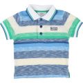 Baby White & Blue Striped S/s Polo Shirt 6869 by BOSS from Hurleys