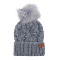 Womens Mid Blue Bridport Pom Beanie Hat 47535 by Barbour from Hurleys