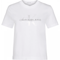 Womens Bright White Monogram Straight S/s T Shirt 56213 by Calvin Klein from Hurleys