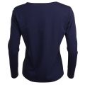 Womens Navy Sequin Logo L/s T Shirt 70310 by Armani Jeans from Hurleys