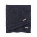 Mens Navy Carlton Beanie & Scarf Set 97481 by Barbour from Hurleys