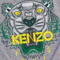 Boys Marl Grey Alexy 2 Tiger L/s Tee Shirt 64239 by Kenzo from Hurleys