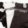 Mens Black/White/Grey Logo 3 Pack Trainer Socks 94480 by Emporio Armani Bodywear from Hurleys