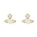 Womens Gold/White Isabelitta Bas Relief Earrings 82482 by Vivienne Westwood from Hurleys