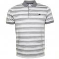 Mens Grey Striped Regular Fit S/s Polo Shirt 29387 by Lacoste from Hurleys