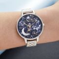 Womens Silver/Navy Sunray Celestial Bracelet Watch 59467 by Olivia Burton from Hurleys