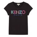 Girls Black Multicoloured Logo S/s T Shirt 53653 by Kenzo from Hurleys