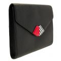 Womens Black Leila 50:50 Lip Leather Clutch Bag 66569 by Lulu Guinness from Hurleys