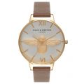 Womens Taupe Gold & Silver Animal Motif Moulded Bee Watch