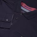 Mens Navy Scooby Textured L/s Polo Shirt 23658 by Ted Baker from Hurleys