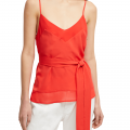 Womens Fire Coral Crepe Light Belted Cami Top 41227 by French Connection from Hurleys