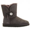 Womens Grey Bailey Button Bling Boots