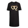 Womens Black Metallic Hearts T Shirt Dress 47898 by Love Moschino from Hurleys