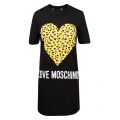 Womens Black Leopard Heart S/s Dress 57946 by Love Moschino from Hurleys