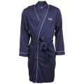 Mens Navy Cotton Trimmed Robe