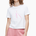 Womens Bright White Iridescent CK Straight Fit S/s T Shirt 60131 by Calvin Klein from Hurleys