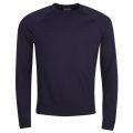 Mens Navy Embossed Eagle Sweat Top 22421 by Emporio Armani from Hurleys