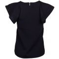 Womens Black Zefori Frill Sleeve Knitted Top