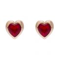Womens Rose Gold/Siam Han Crystal Heart Earrings 88673 by Ted Baker from Hurleys