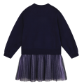 Billieblush Dress Girls Navy Sequin Star Sweater Pleat Dress