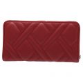 Womens Red Currant Quilted Zip Around Wallet