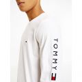 Mens White Tommy Logo Arm L/s T Shirt 108371 by Tommy Hilfiger from Hurleys