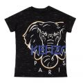 Boys Charcoal Grey Elephant Marl S/s T Shirt 102622 by Kenzo from Hurleys
