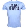 Mens Azure Blue Chest Logo S/s Tee Shirt 27234 by Armani Jeans from Hurleys