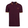 Mens Mahogany Twin Tipped S/s Polo Shirt 52220 by Fred Perry from Hurleys