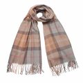 Womens Taupe/Pink Hailes Tartan Wrap Scarf 47530 by Barbour from Hurleys