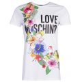 Womens Optical White Logo Floral S/s T Shirt 21413 by Love Moschino from Hurleys