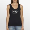 Womens Black Outline Monogram Vest Top 39056 by Calvin Klein from Hurleys