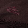 Burgundy Embroidered Lambswool Scarf 79423 by Vivienne Westwood from Hurleys