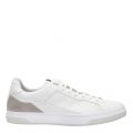 Mens White Switon_Tenn Leather Trainers 88459 by HUGO from Hurleys