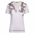 Womens White Bold Print V Neck S/s T Shirt 41677 by Versace Jeans from Hurleys
