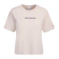 Womens Smooth Stone Linear Logo S/s T Shirt 92465 by Tommy Jeans from Hurleys
