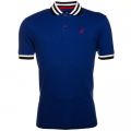 Mens Blue Stripe Collar S/S Polo Shirt 52014 by Australian from Hurleys