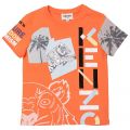 Girls Coral Red Collage Mix S/s T Shirt 104482 by Kenzo from Hurleys
