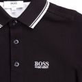 Boys Black Small Logo Tipped L/s Polo Shirt 65425 by BOSS from Hurleys
