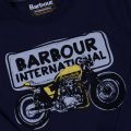 Boys Navy Biker L/s Tee Shirt 65758 by Barbour from Hurleys