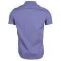 Mens Blue Printed S/s Shirt