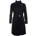 Womens Jet Afina Contrast Lapel Long Wrap Coat 62096 by Ted Baker from Hurleys