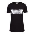 Casual Womens Black/Silver Teshine S/s T Shirt 51508 by BOSS from Hurleys