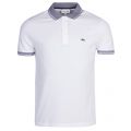 Mens White And Navy S/s Polo Shirt 23279 by Lacoste from Hurleys