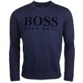 Casual Mens Dark Blue Wlan Crew Sweat Top 19460 by BOSS from Hurleys