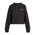 Womens Black Signature Crop Sweat Top 102771 by Tommy Jeans from Hurleys