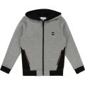 Boys Grey Trim Hooded Sweat Top 19684 by BOSS from Hurleys
